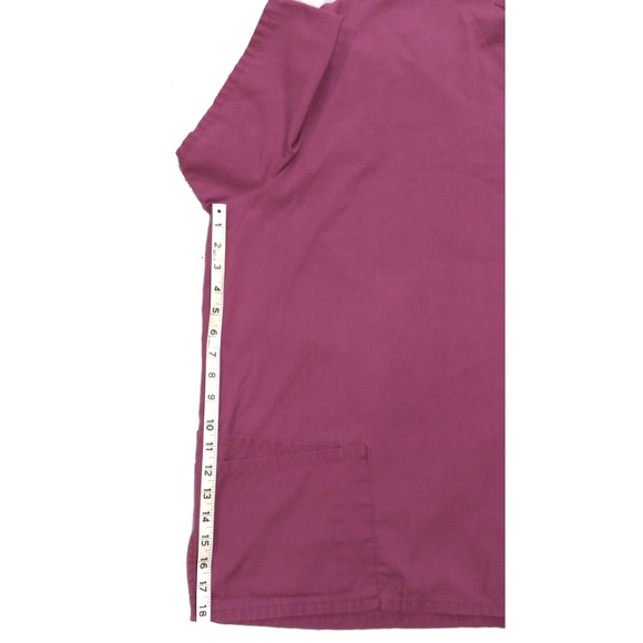 Lydia's Pro-Series Collection Scrub V-Neck Top Burgandy Size XL/2X - Picture 4 of 7